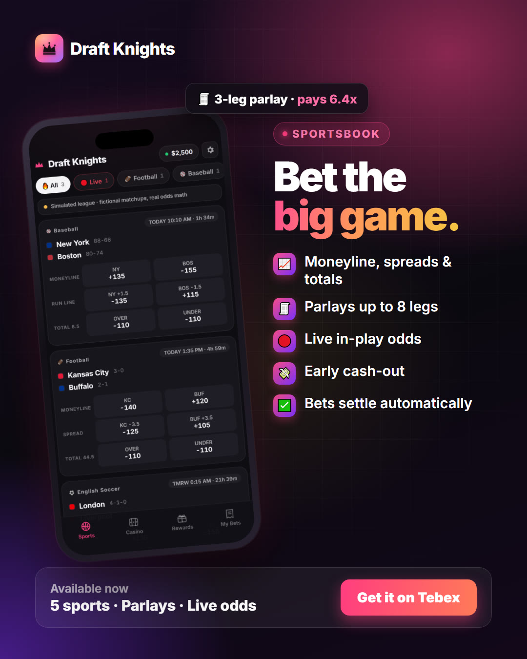 Draft Knights sportsbook